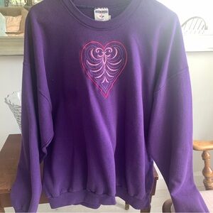Jerzees Vintage Purple Oversized Long Sleeve Sweatshirt